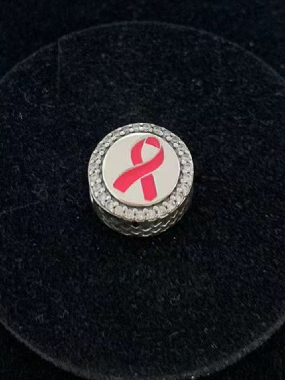 Pandora Pink Ribbon Of Hope Heart Shape Charm